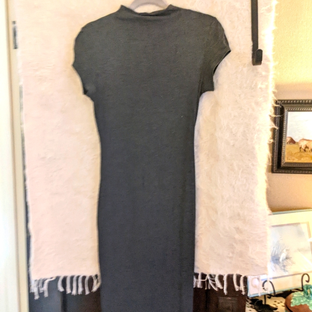 Grey Knit Column Dress